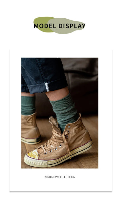 Originals Japanese Double Needles Cotton Long Socks