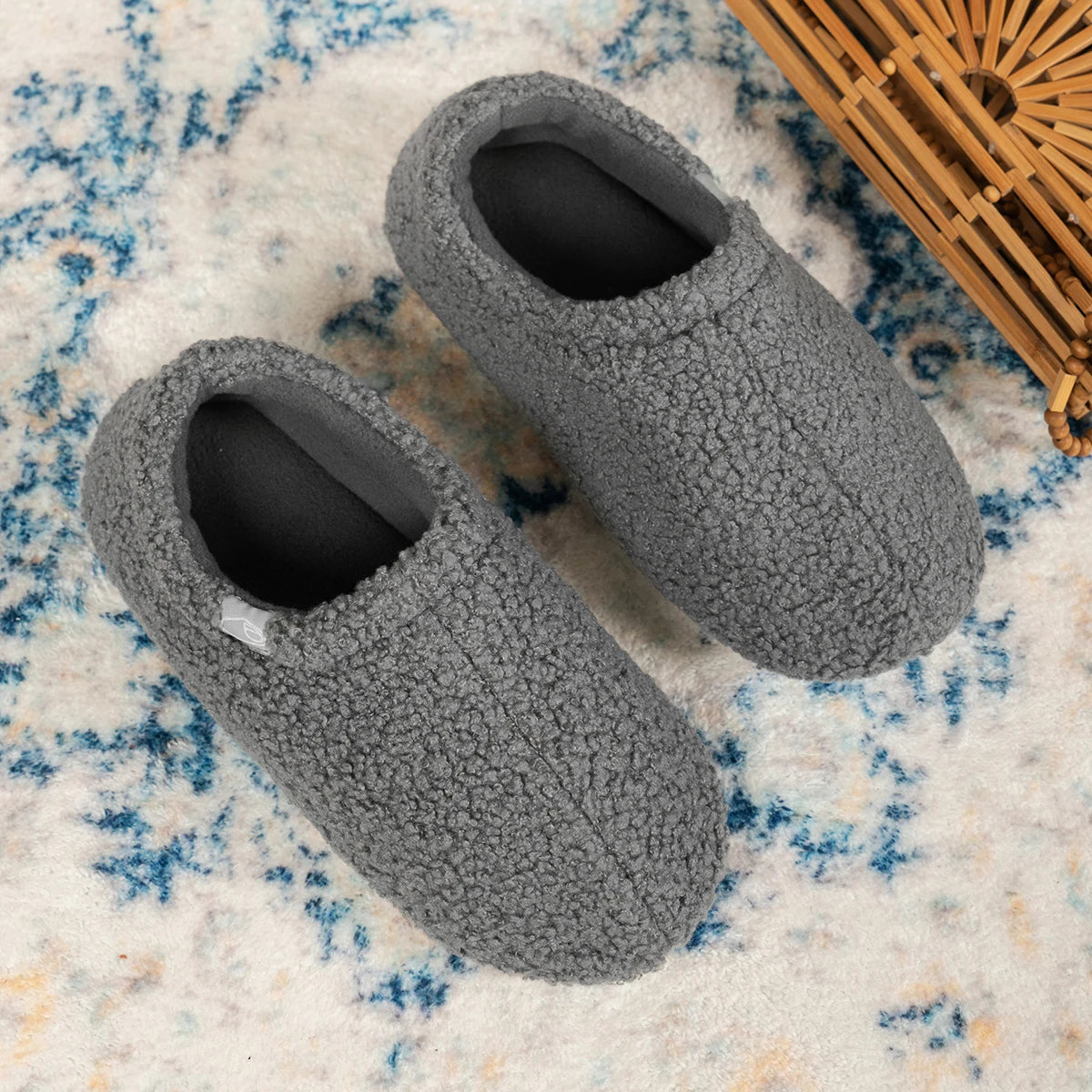 Women's Soft Curly Cozy Loafer Slippers with Polar Fleece Lining