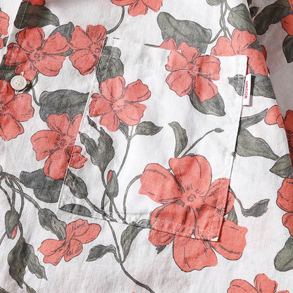 Sunset Hibiscus Cuban Collar Short Sleeve Shirt