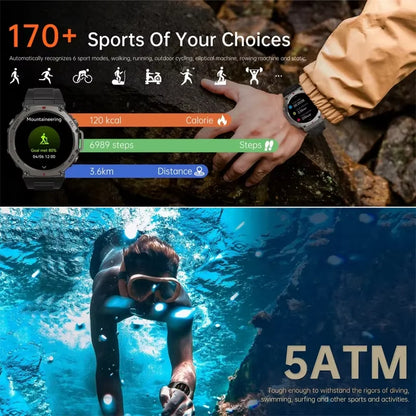 Men's T-Rex 3 GPS Smartwatch - 1.43" AMOLED, 5ATM Waterproof, Fitness Tracker for Men