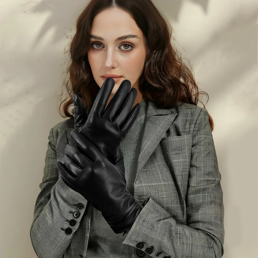 Women's Genuine Leather Winter Gloves
