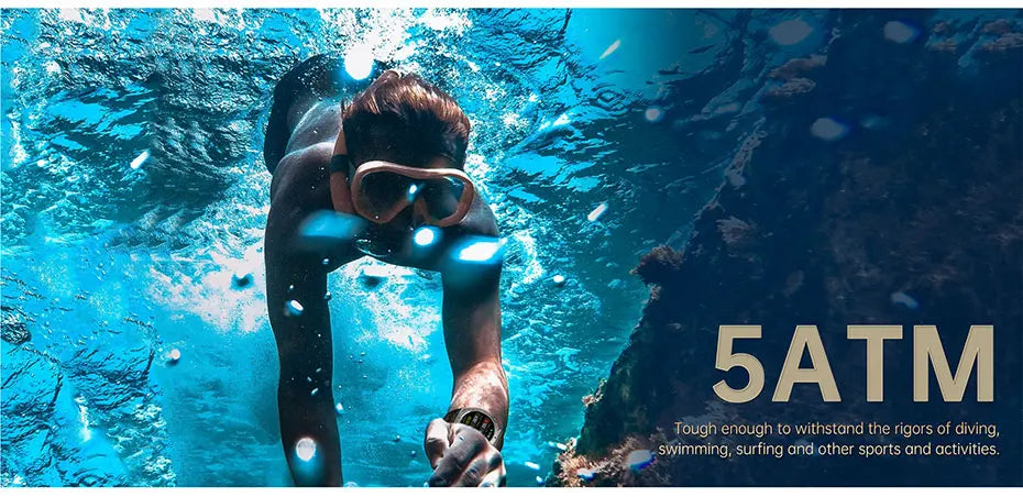 Men's T-Rex 3 GPS Smartwatch - 1.43" AMOLED, 5ATM Waterproof, Fitness Tracker for Men