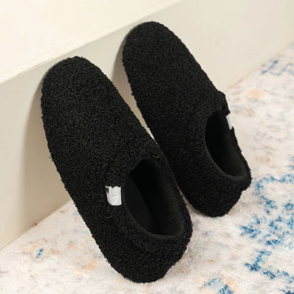 Women's Soft Curly Cozy Loafer Slippers with Polar Fleece Lining