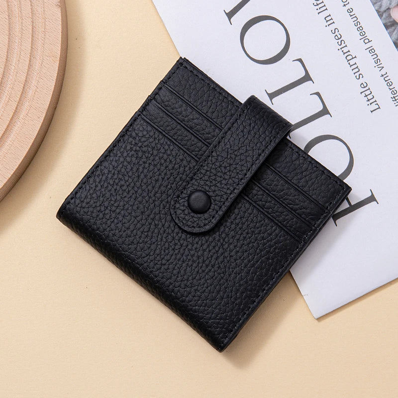 Women's Top-Grain Leather RFID Wallet | Ultra-Thin Mini Purse & Card Holder