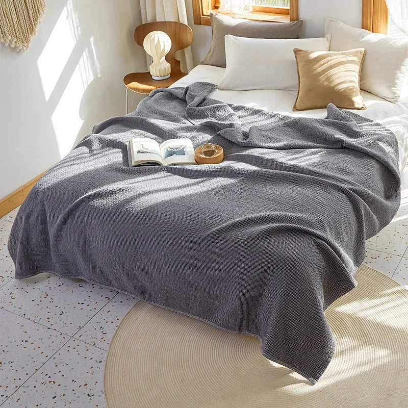 Cloud-Soft All-Season Cocoon 100% Cotton Plaid Blanket