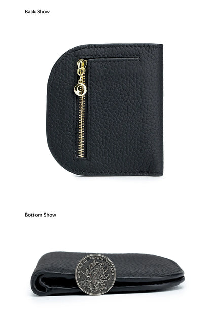 The Essential Curve: Top Grain Leather Mini Wallet