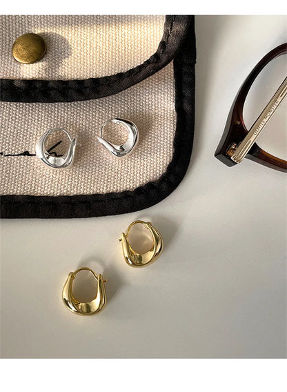 Ear Hoop Earrings in Sterling Silver