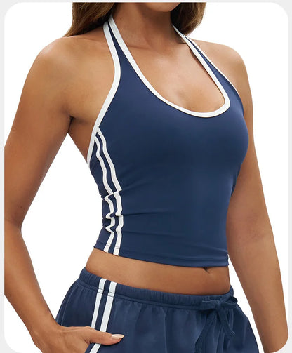 The Sculpt Halter: Retro-Chic Performance Sports Vest