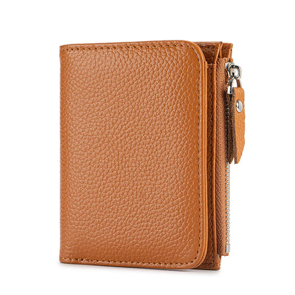 The Effortless Essential: Top Grain Leather Women's Slim Bi-Fold Wallet