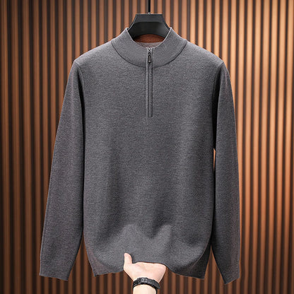 Men's Stand Collar Half Zip Knit