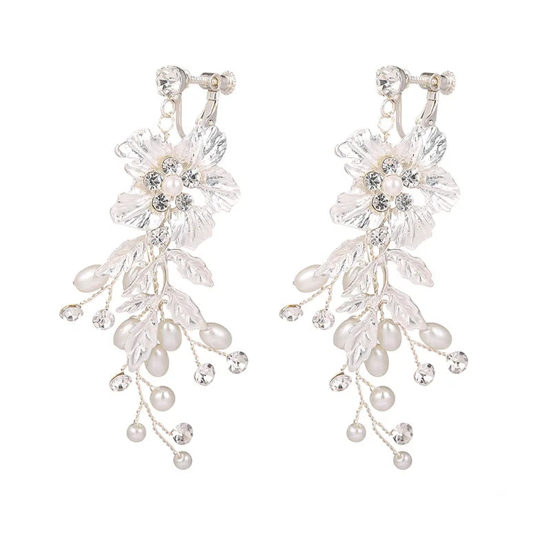 Floral Pearl & Crystal Earrings for Women