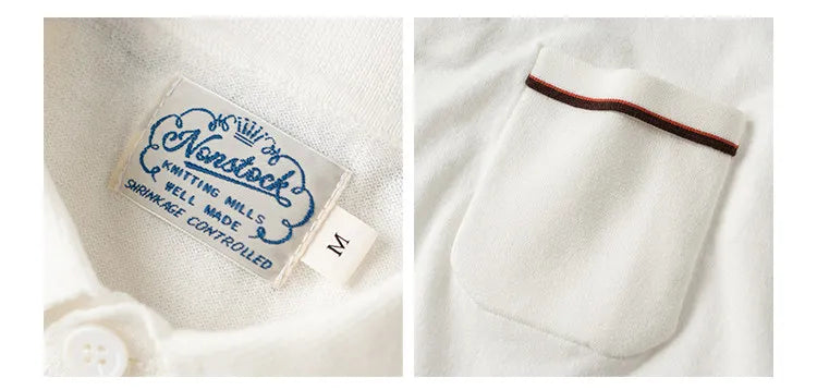 The 1940s Riviera Knit Polo Shirt Men's Vintage 1940s | 100% Combed Cotton Slim Fit Short Sleeve Casual Sportswear