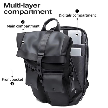 Bange Anti-Theft Urban Backpack 15.6” — Waterproof Softback with Belted Lock Detail
