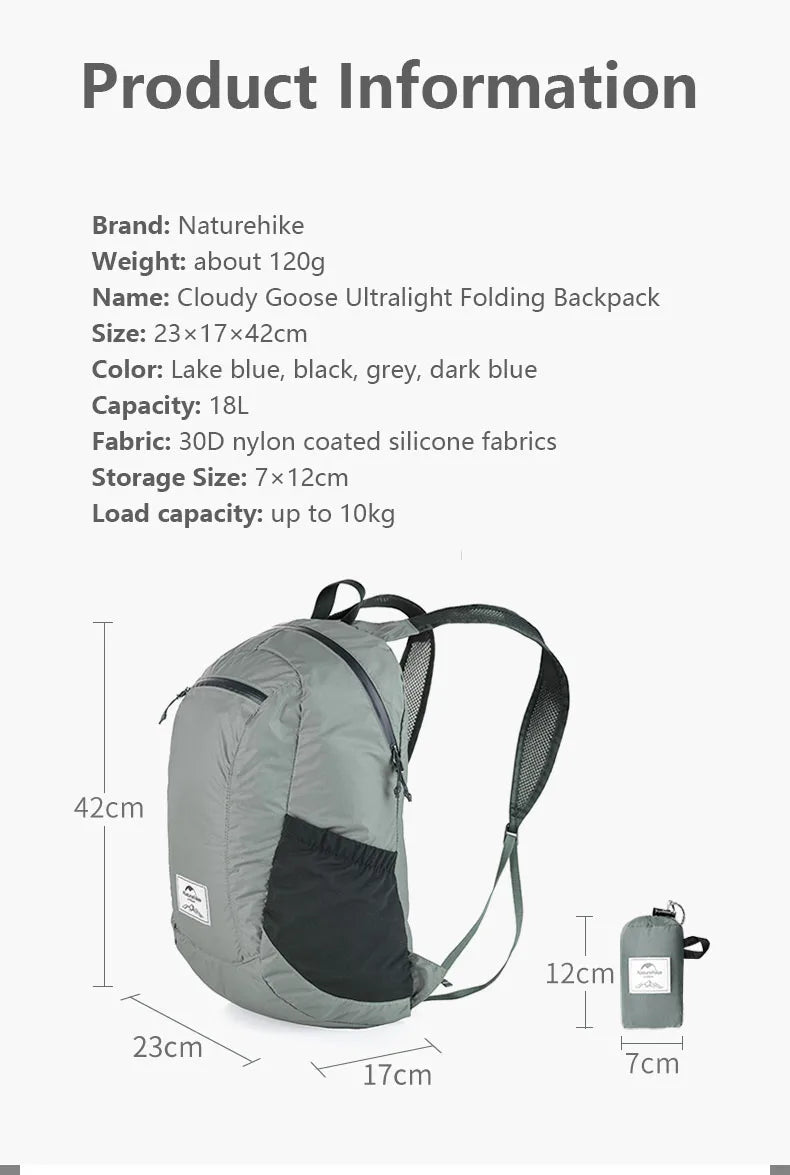 Naturehike Cloudy Goose Ultralight Pack-A-Bag Folding 30L Backpack: Freedom Unfolded