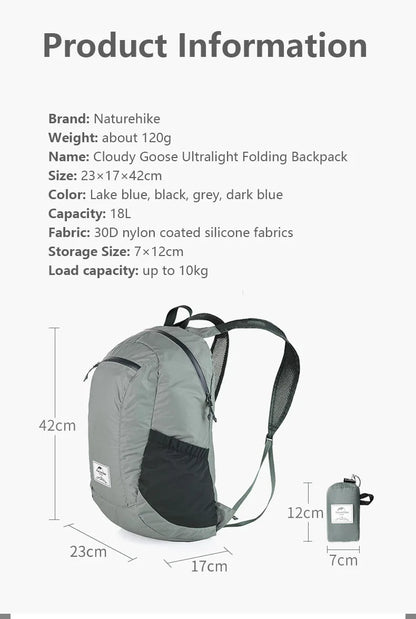 Naturehike Cloudy Goose Ultralight Pack-A-Bag Folding 30L Backpack: Freedom Unfolded