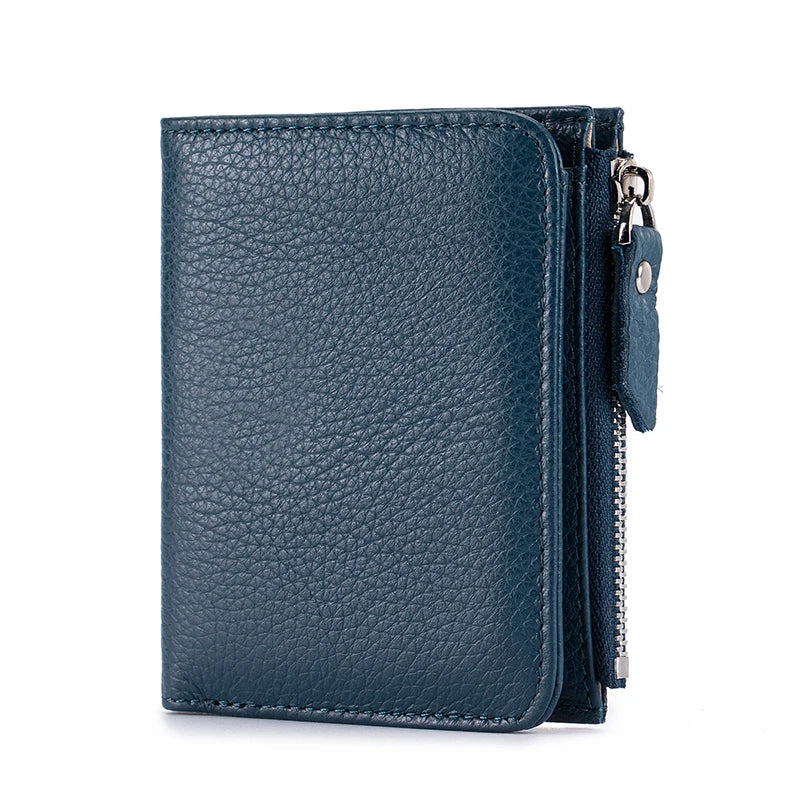 The Effortless Essential: Top Grain Leather Women's Slim Bi-Fold Wallet