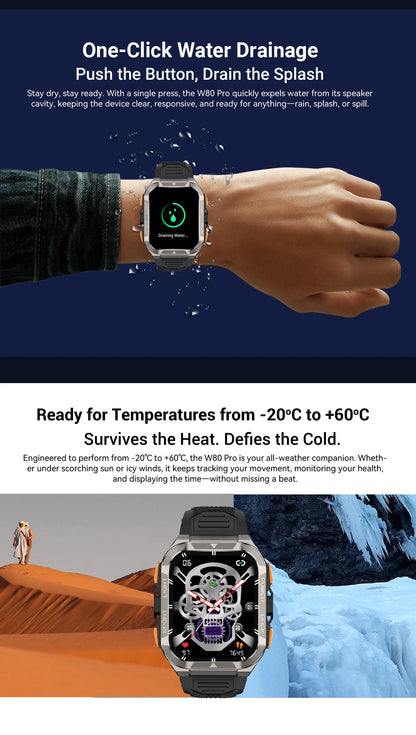 Blackview W80 Pro Rugged Smart Watch - GPS, Compass 2.0, Long Battery Life & IP68