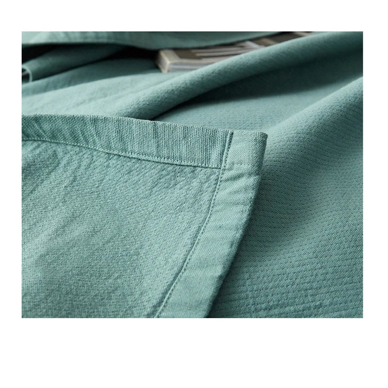 The Woven Sanctuary: All-Season Premium Cotton-Linen Drape Bedding