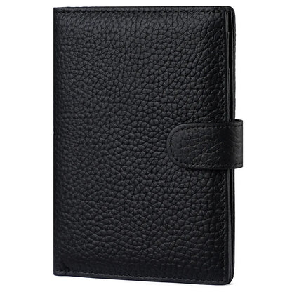 The Jetset Nomad: Pebbled Leather RFID Passport & Travel Wallet