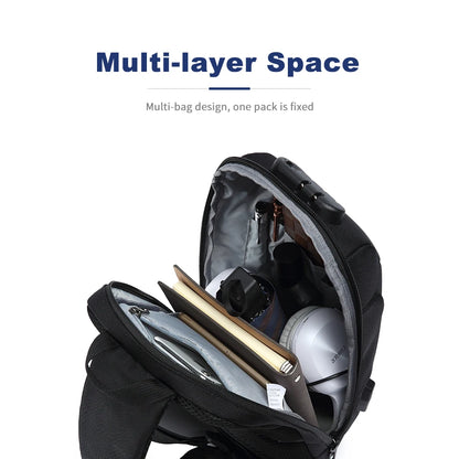 Men's Tripper Anti-Theft Lock Crossbody Messenger Bag