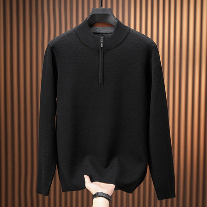 Men's Stand Collar Half Zip Knit