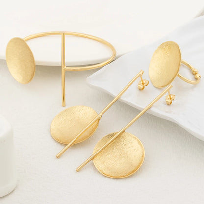 Geometric Round jewellery Set 18K Gold colour