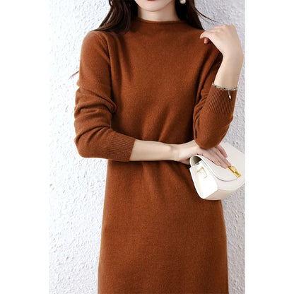 Women's Jumper Dress 100%Merino Wool  | Long Knit Style