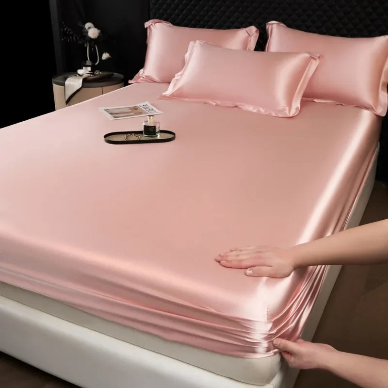 The Bauhaus Nocturne: 100% Mulberry Silk 3-Piece Fitted Sheet Set with Pillowcase Suite