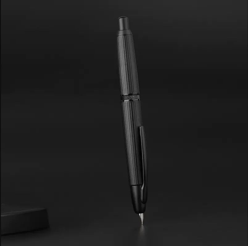 The Executive Grip: Metal Press Luxury Fountain Pen – Effortless Style, Precision Writing.