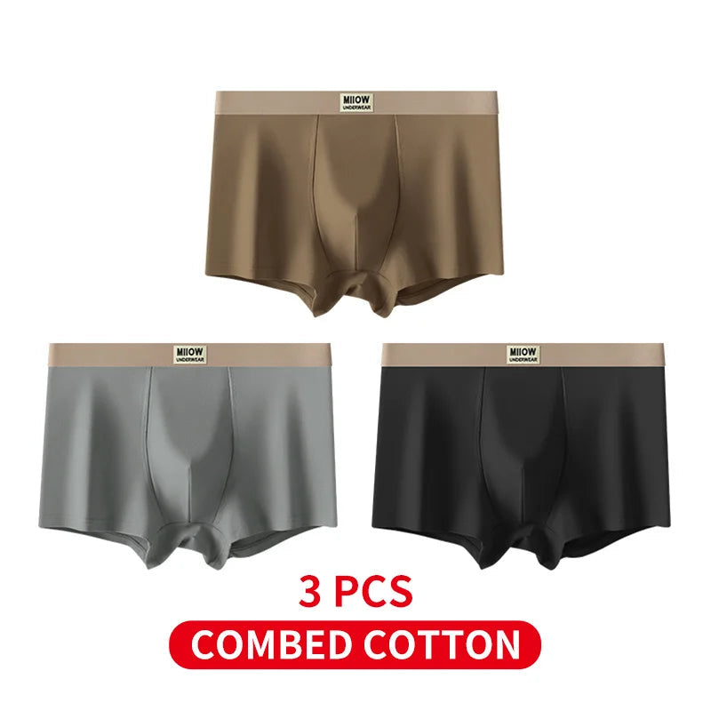 MiiOW Combed Cotton Antibacterial Plus Size Boxer Shorts (3-Pack)