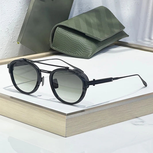 The Modern Maverick | Sculpted Acetate & Alloy Oval Sunglasses