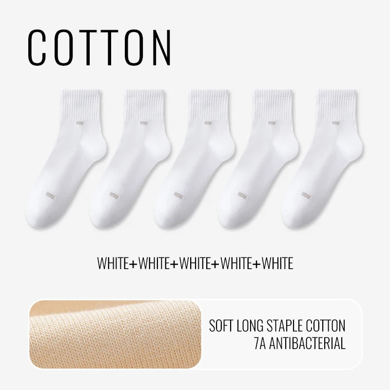 MiiOW Pure Cotton Crew Socks (5 Pairs)