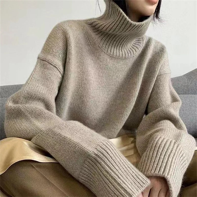 Women's Oversized Turtleneck Pullover