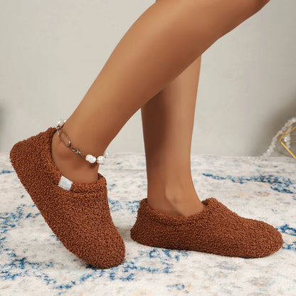 Women's Soft Curly Cozy Loafer Slippers with Polar Fleece Lining