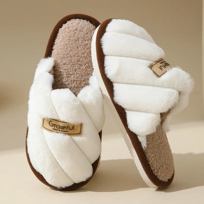 Women's Winter Warm Plush Slippers | Non-Slip, Soft Comfort for Indoor Home
