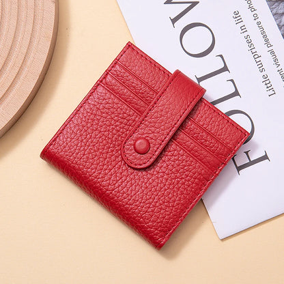 Women's Top-Grain Leather RFID Wallet | Ultra-Thin Mini Purse & Card Holder