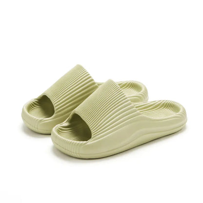 Smile Pop Ribbed Slides – Cloud-Soft Recovery for Busy Days