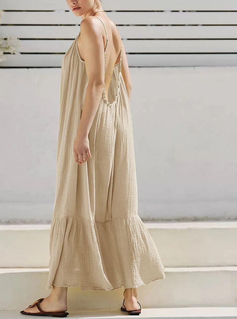 Effortless Sun-Drenched Elegance: The Gauze Maxi