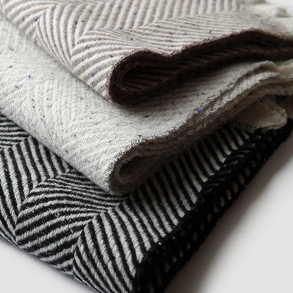 Luxury Women's Scarves | Cashmere & Wool Blend Herringbone Shawls