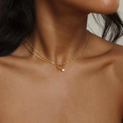 Gold-Plated Diamond Choker Necklace