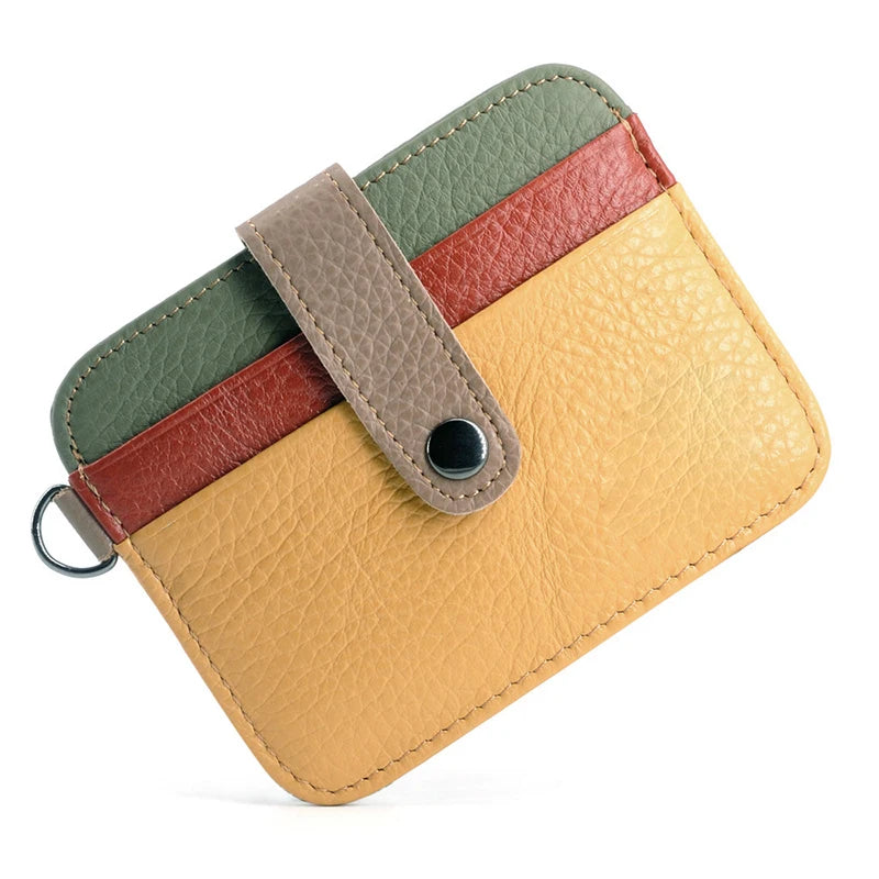 Unisex Top Grain Leather Slim Wallet | Ultra-Thin Mini Purse & Card Holder