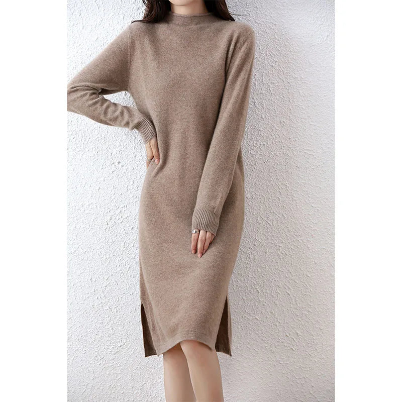 Women's Jumper Dress 100%Merino Wool  | Long Knit Style