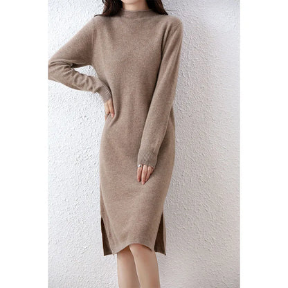 Women's Jumper Dress 100%Merino Wool  | Long Knit Style