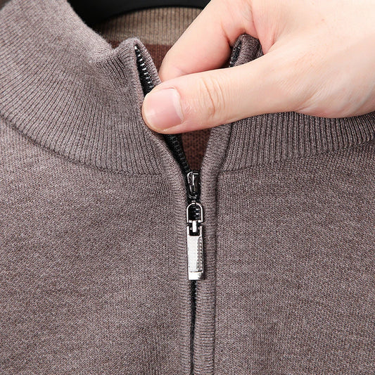 Men's Stand Collar Half Zip Knit