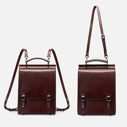 Women's Cowhide Leather Backpack | Convertible Crossbody & Shoulder Bag