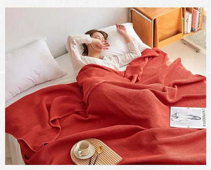 Air-Knit Waffle Summer Blanket | 100% Cotton