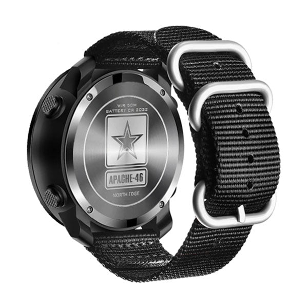 Men's NORTH EDGE APACHE-46 Digital Outdoor Smartwatch | Altimeter, Barometer, Compass & WR50M