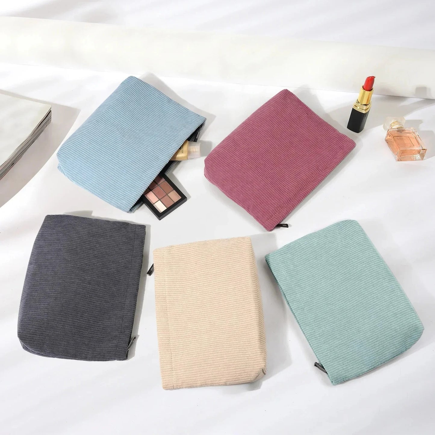 Corduroy Travel Cosmetic Bag