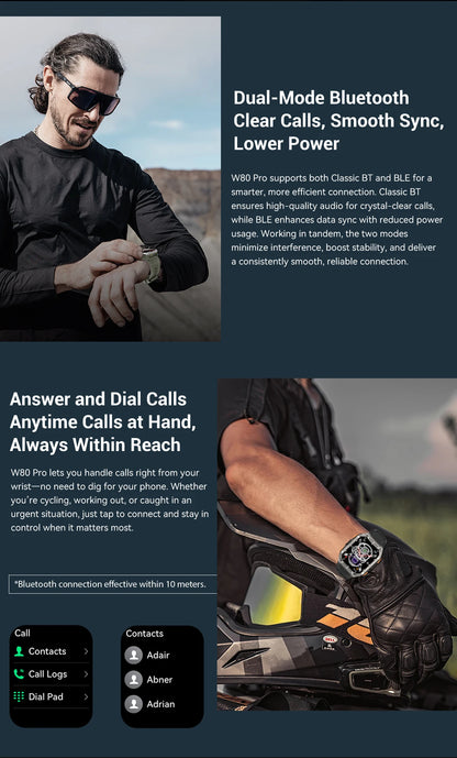 Blackview W80 Pro Rugged Smart Watch - GPS, Compass 2.0, Long Battery Life & IP68