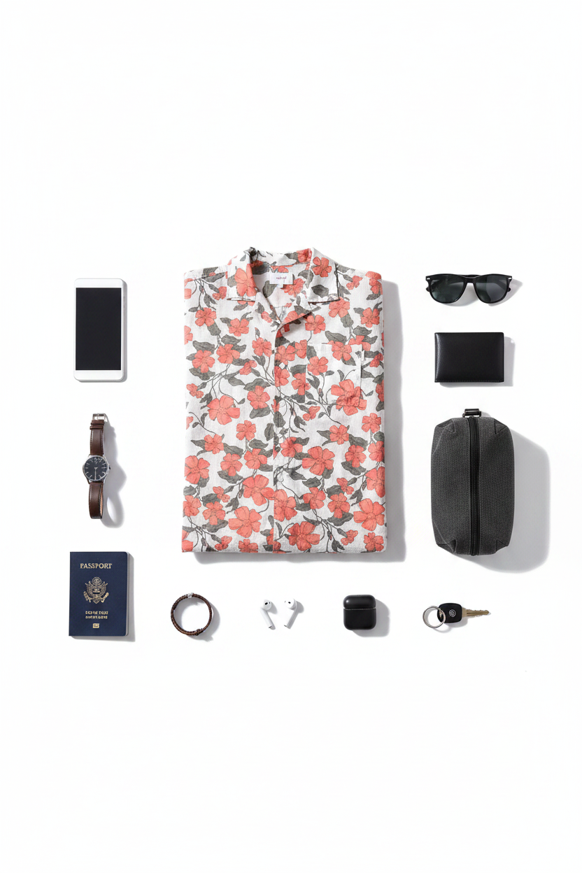 Sunset Hibiscus Cuban Collar Short Sleeve Shirt